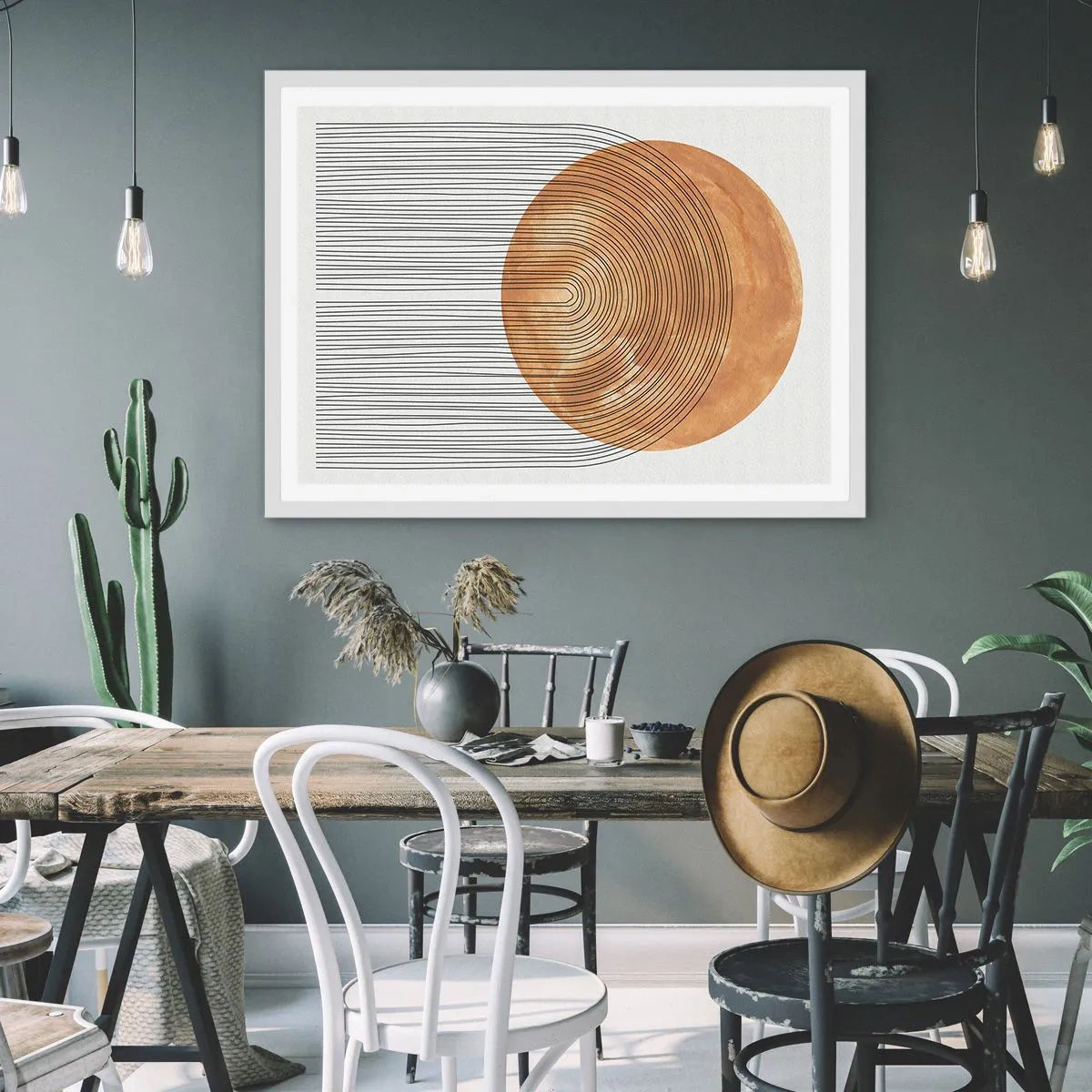 Poster în ramă albă - Compoziția solară - 70x50 cm