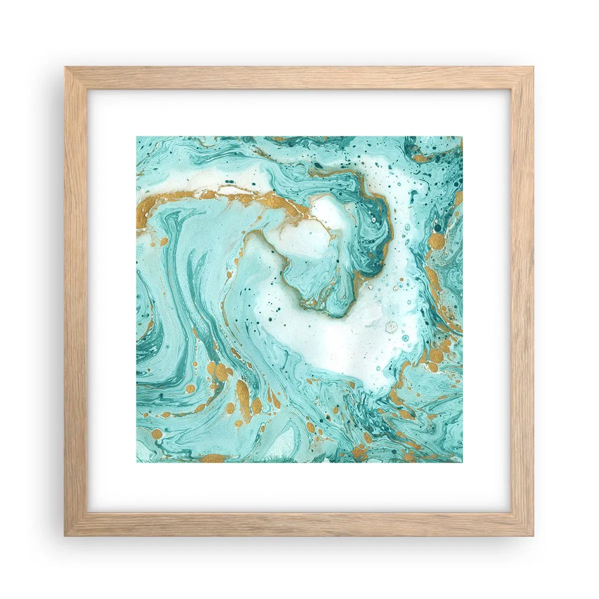 Poster în ramă de stejar deschis - Sub marele val al perioadei Edo - 30x30 cm