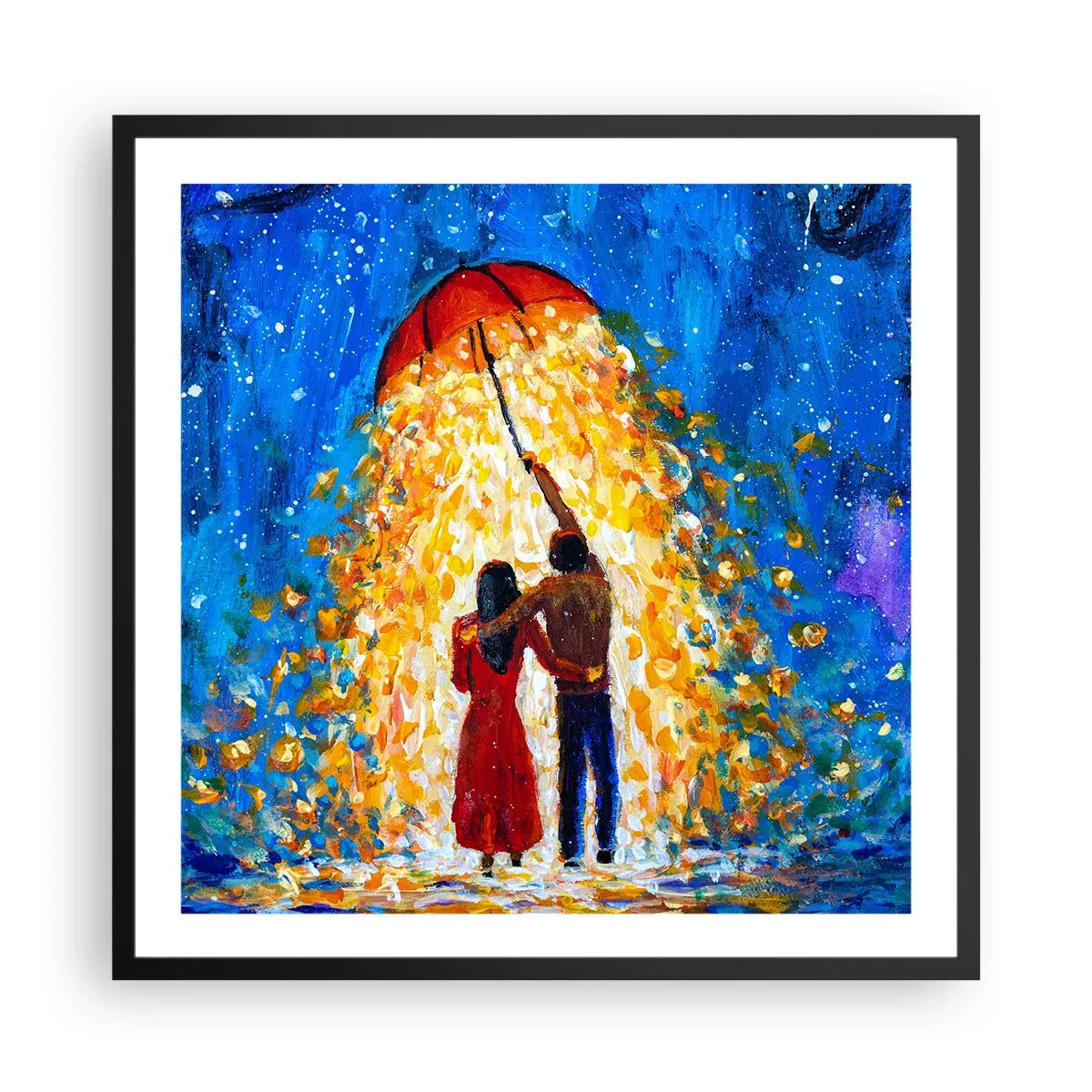 Poster în ramă neagră - Magia unei seri ploioase? - 60x60 cm