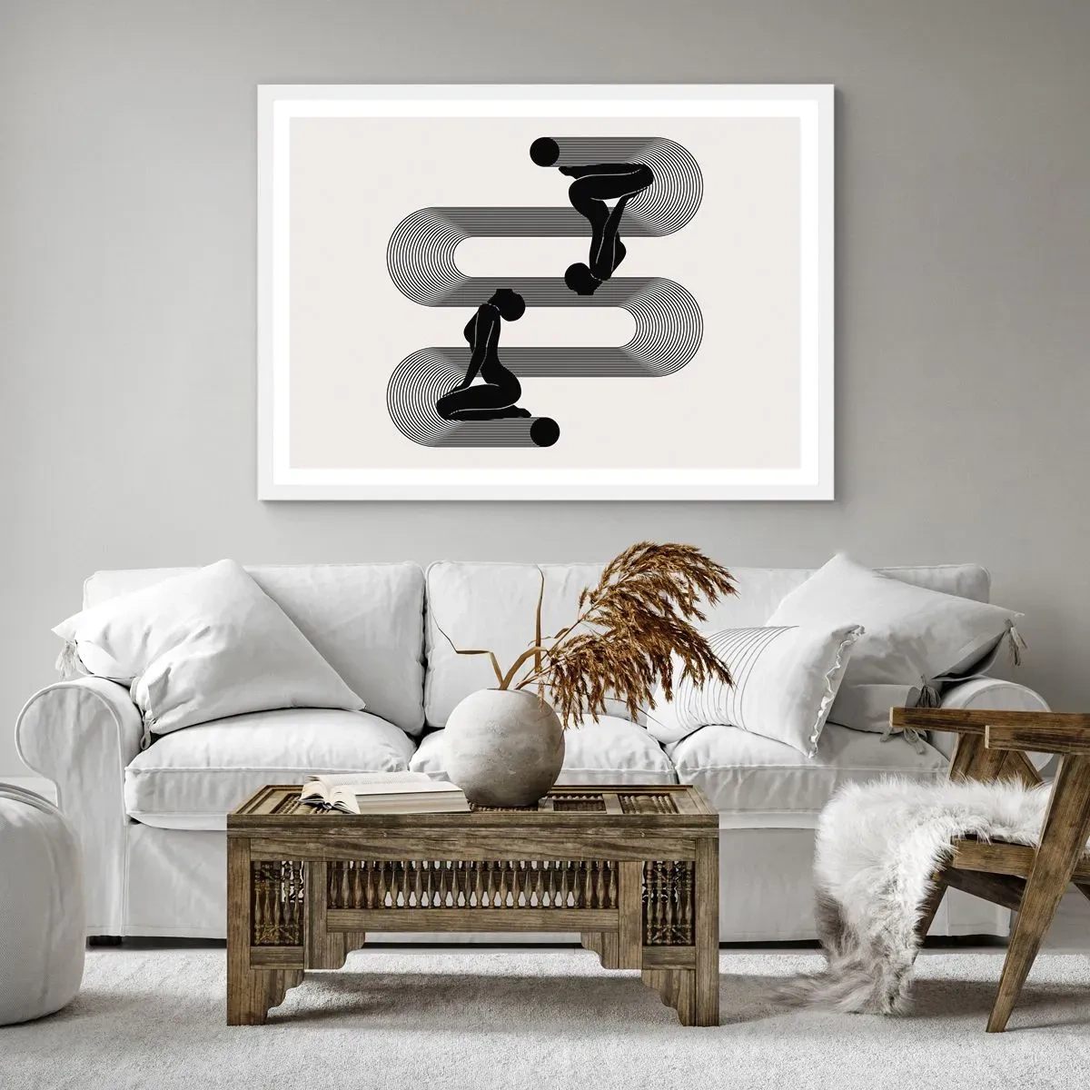 Poster în ramă albă - Simetrie senzuală - 91x61 cm