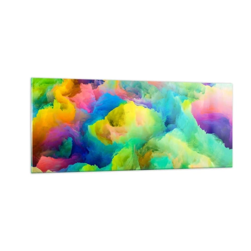 Tablou pe sticlă - Puf multicolor - 100x40 cm