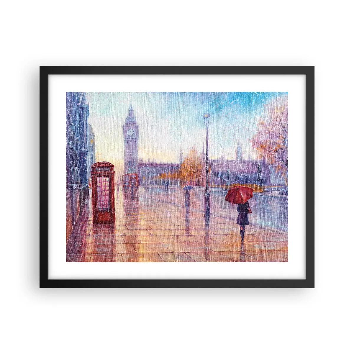 Poster în ramă neagră - O zi de toamnă londoneză - 50x40 cm