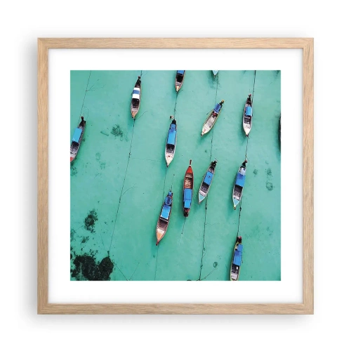 Poster în ramă de stejar deschis - În așteptare - 40x40 cm