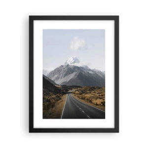 Poster în ramă neagră - Drumul spre inima munților - 30x40 cm
