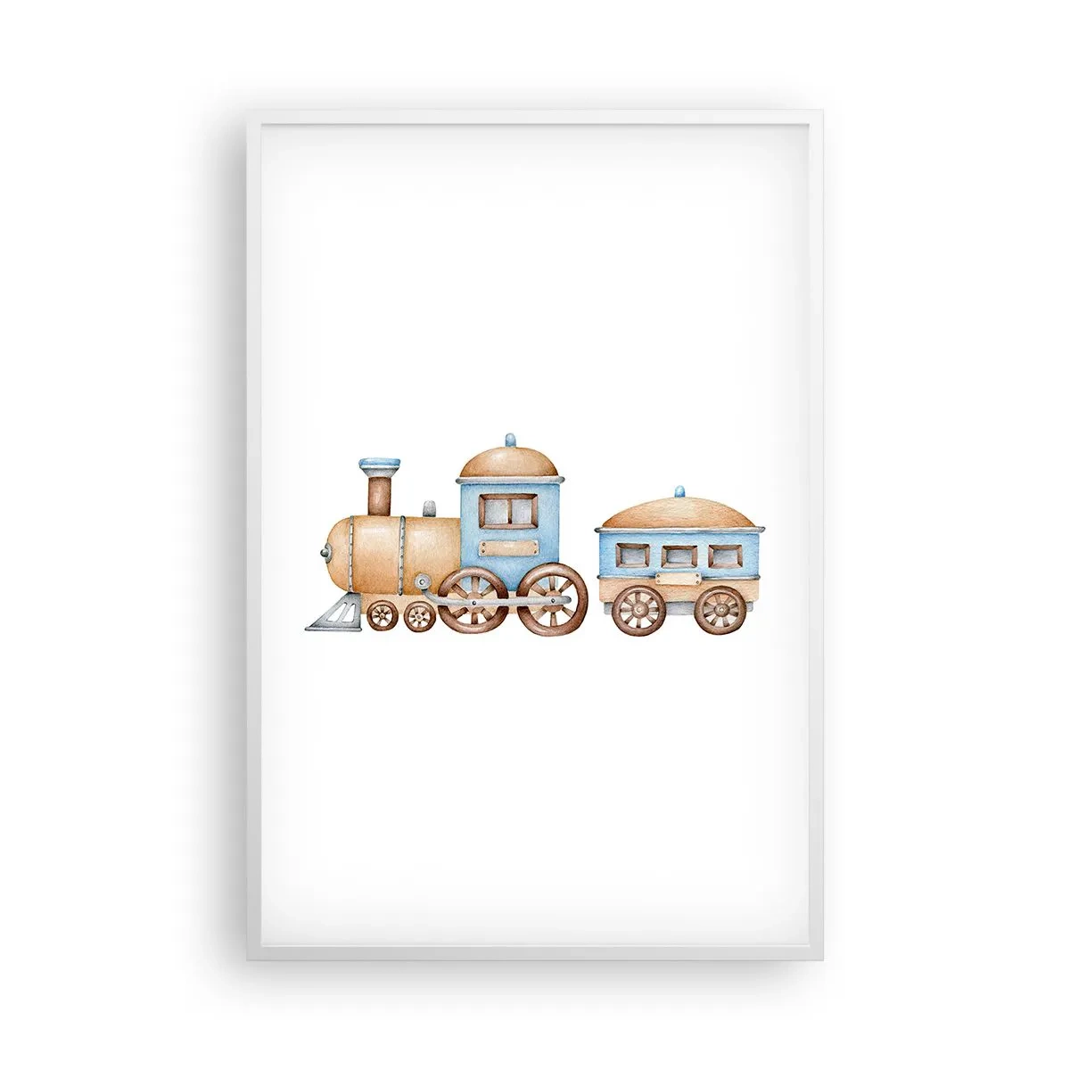 Poster în ramă albă - Trenulețul din copilărie - 61x91 cm