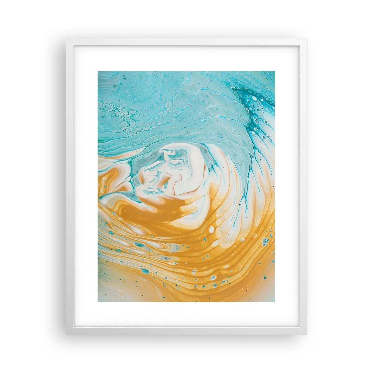 Poster în ramă albă - Vârtej de pastel - 40x50 cm