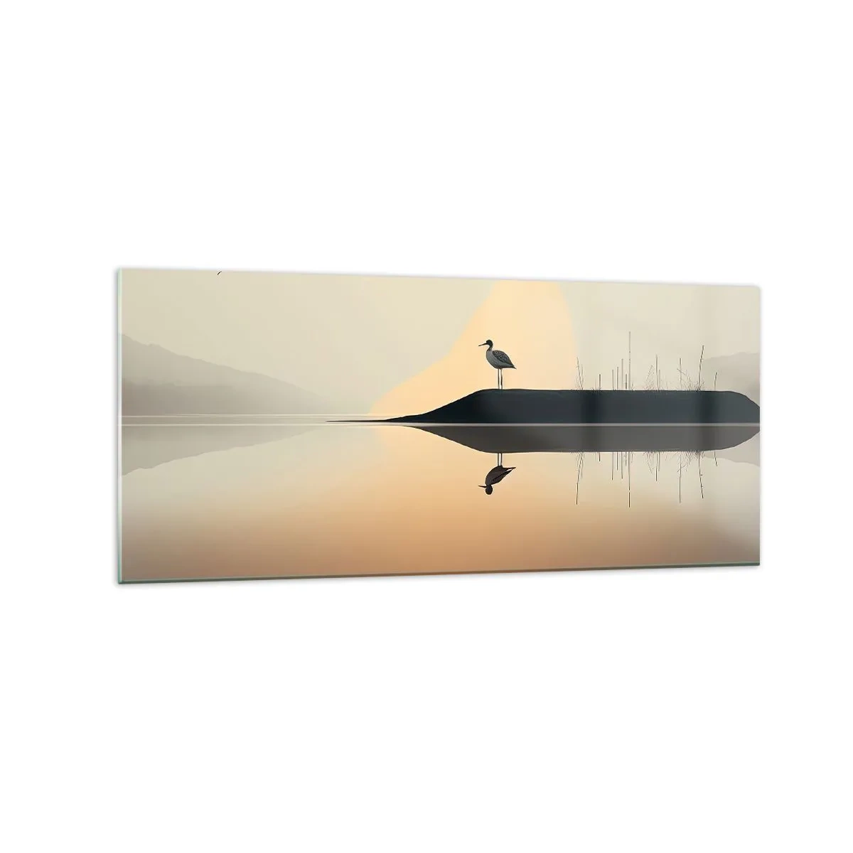 Tablou pe sticlă - Domn pe lac - 120x50 cm