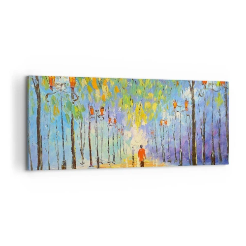 Tablou pe pânză - Cântecul de noapte al ploii - 100x40 cm