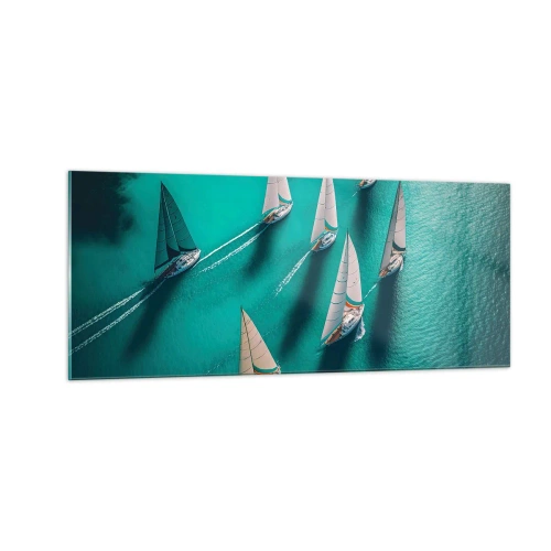 Tablou pe sticlă - Cursa cu vântul - 100x40 cm