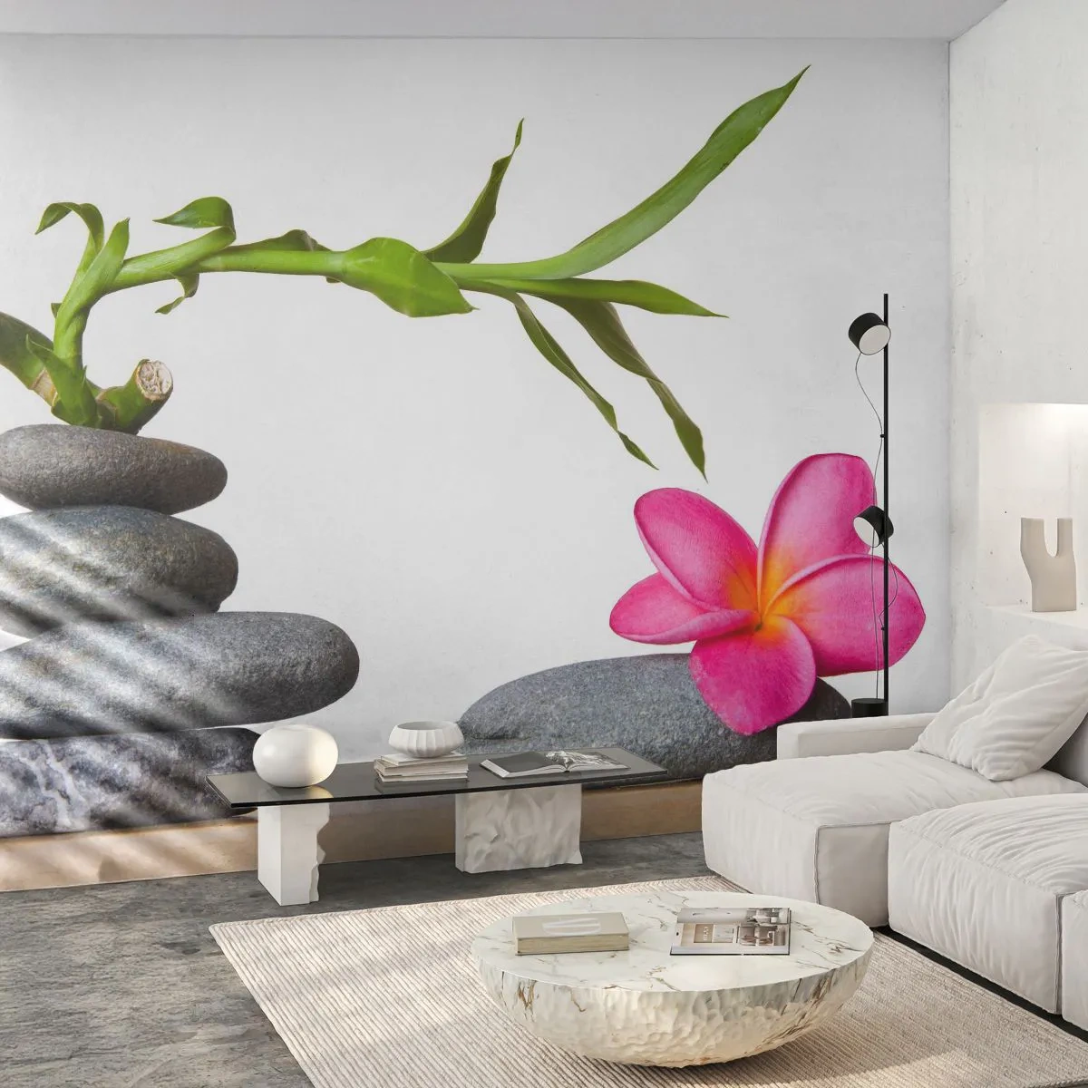 Tapet Premium Canvas - Culorile vieții și ale existenței - Floare, Pietre, spa - 350x256 cm