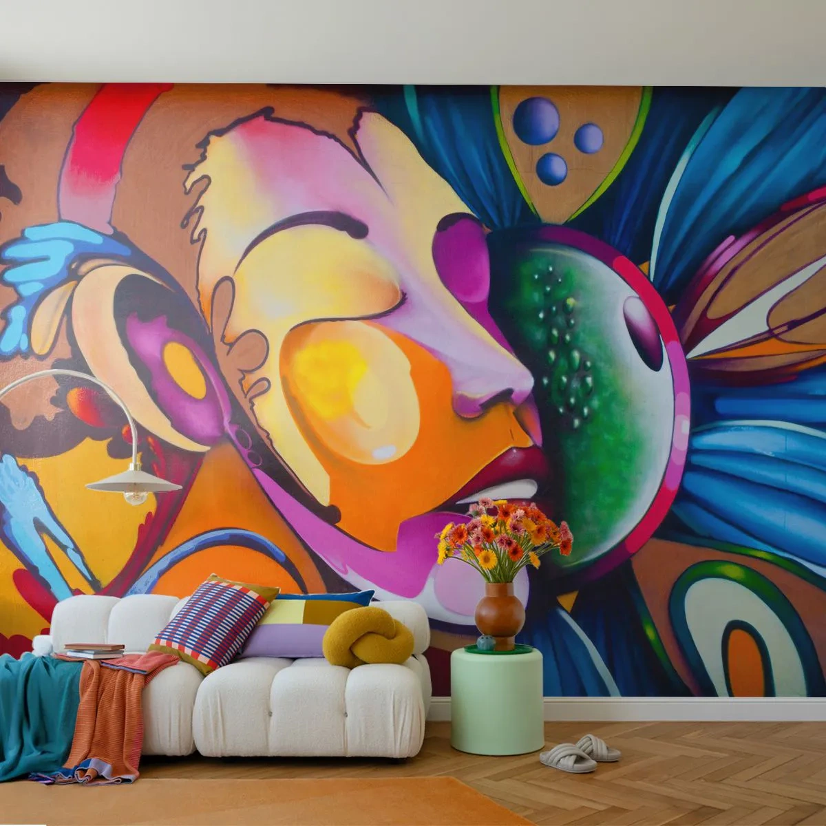 Tapet Autoadeziv Deluxe Sticker - Atingere de culoare - Abstracția, Femeie, Cubism - 250x175 cm