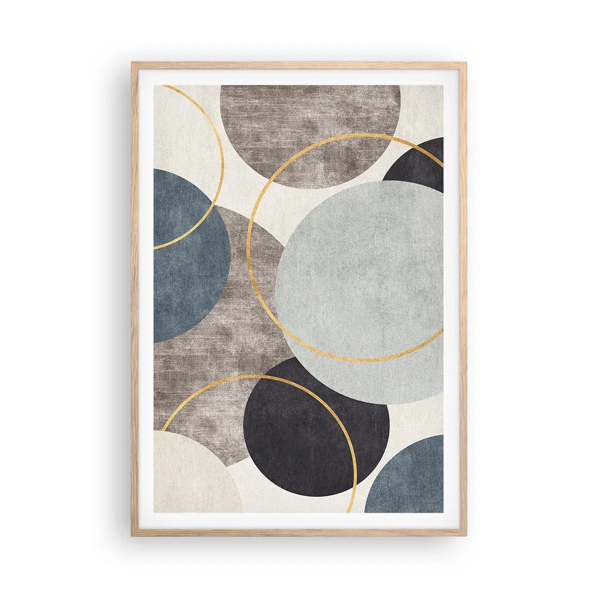 Poster în ramă de stejar deschis - Roată cu roată - 70x100 cm