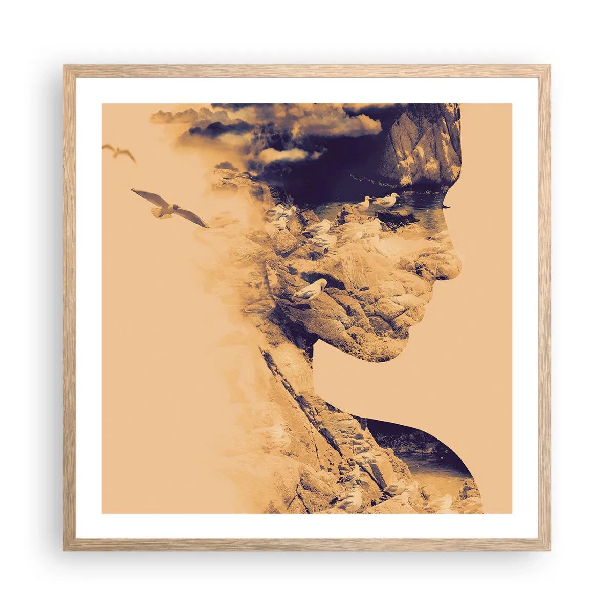 Poster în ramă de stejar deschis - Frumoasă prin natura - 60x60 cm