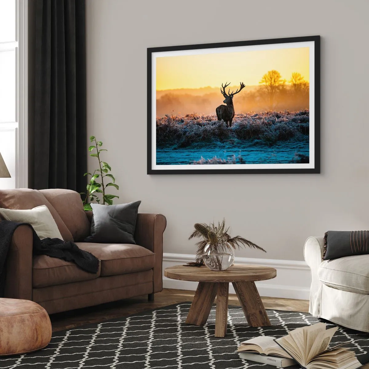 Poster în ramă neagră - Încoronat pe domeniul său - 100x70 cm