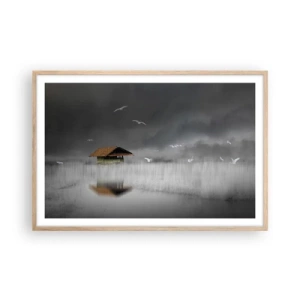 Poster în ramă de stejar deschis - Adăpost de ploaie - 91x61 cm