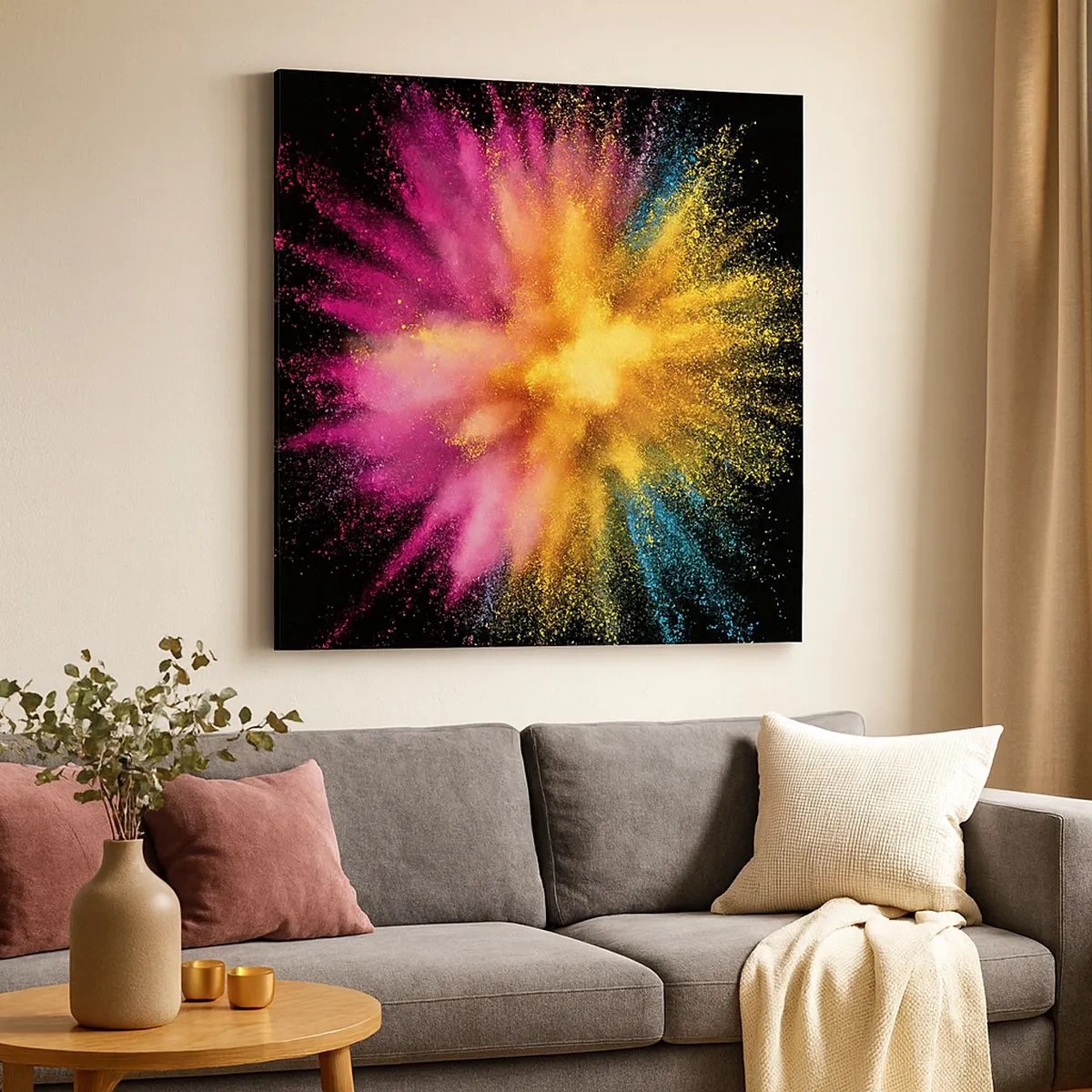 Tablou pe pânză - Nașterea culorii  - 30x30 cm