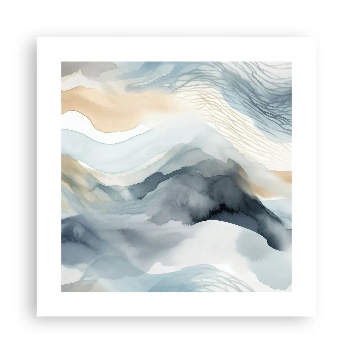 Poster - Abstracție de zăpadă și ceață - 40x40 cm