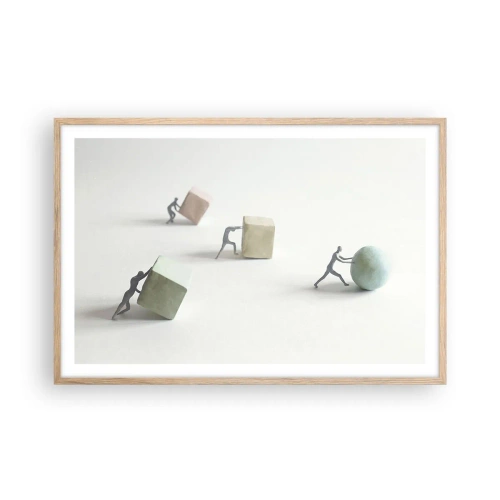 Poster în ramă de stejar deschis - Viața însăși - 91x61 cm