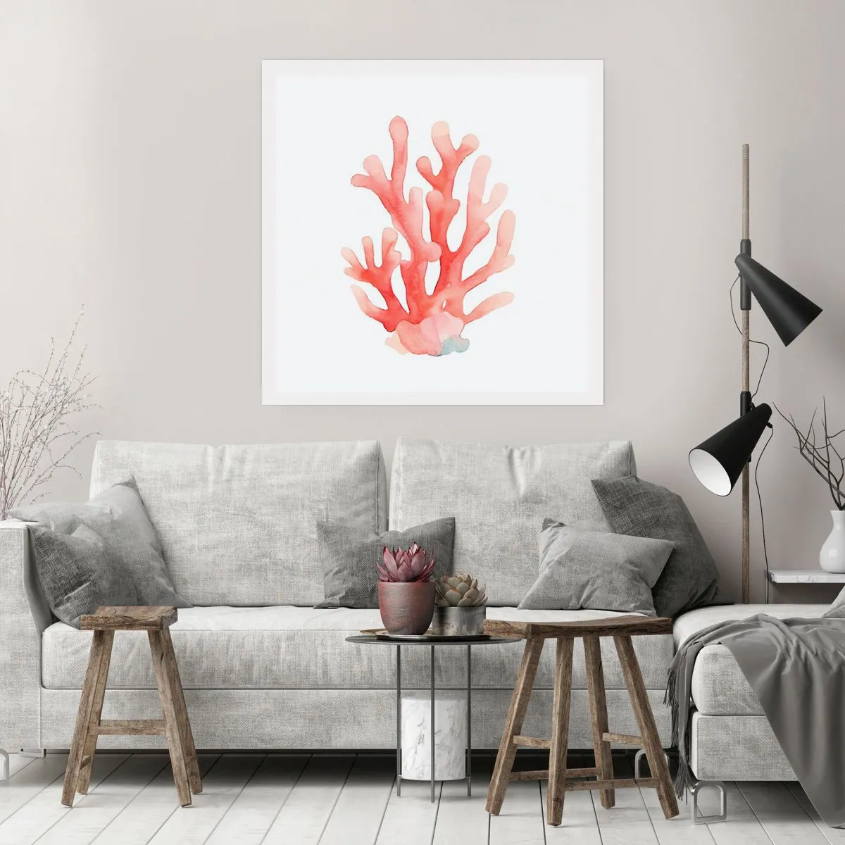 Poster - Culoare de coral - 60x60 cm