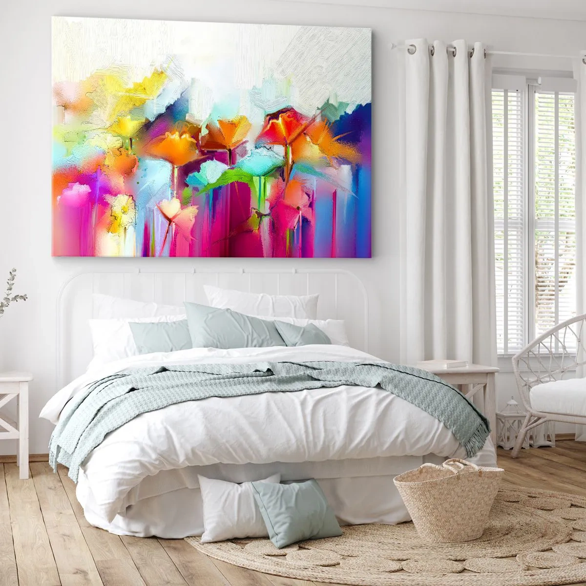 Tablou pe pânză - Curcubeul înflorit - 70x50 cm