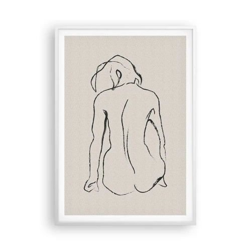 Poster în ramă albă - Nud de fată - 70x100 cm