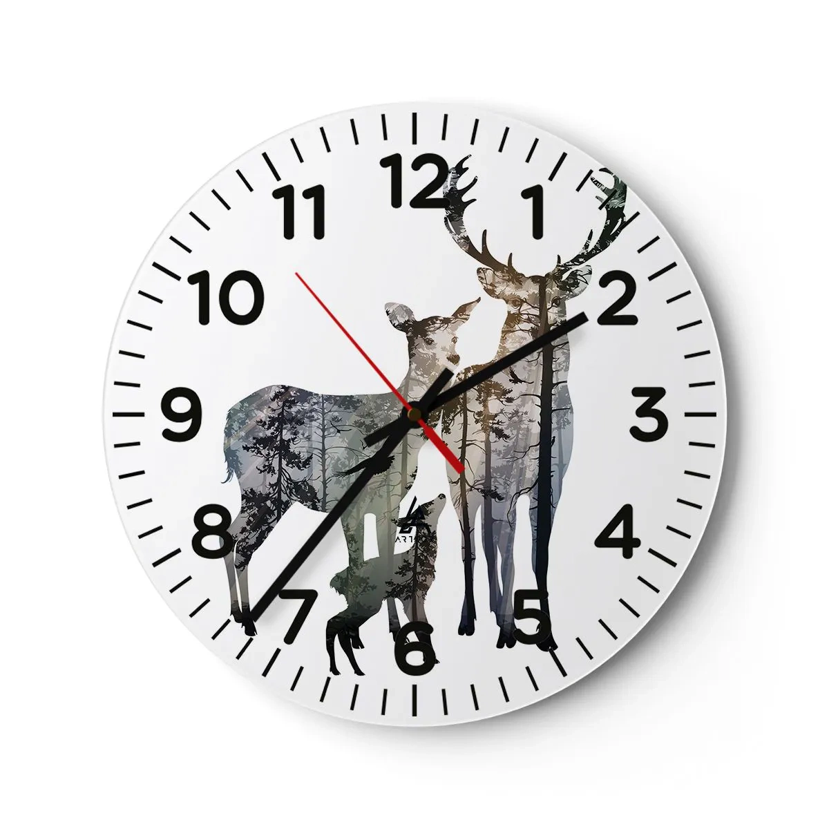 Ceas de perete - Ceas pe sticlă - Fotografie de familie - 40x40 cm