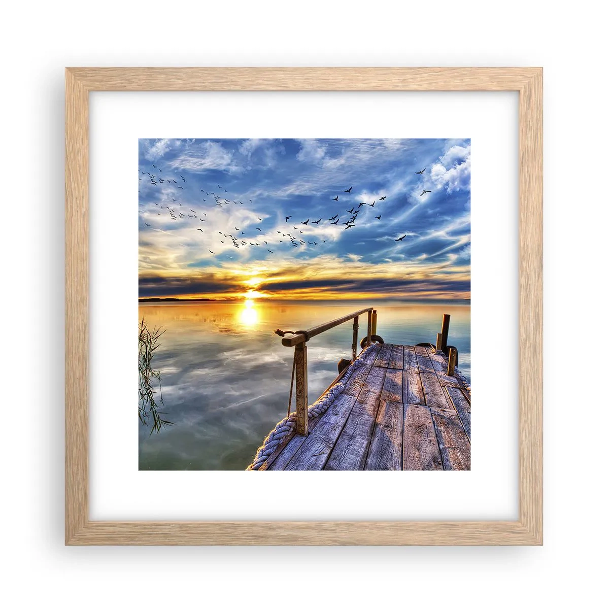 Poster în ramă de stejar deschis - Vântul se odihnește - 30x30 cm