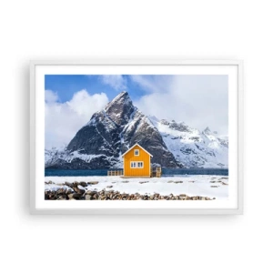 Poster în ramă albă - Vacanță scandinavă - 70x50 cm