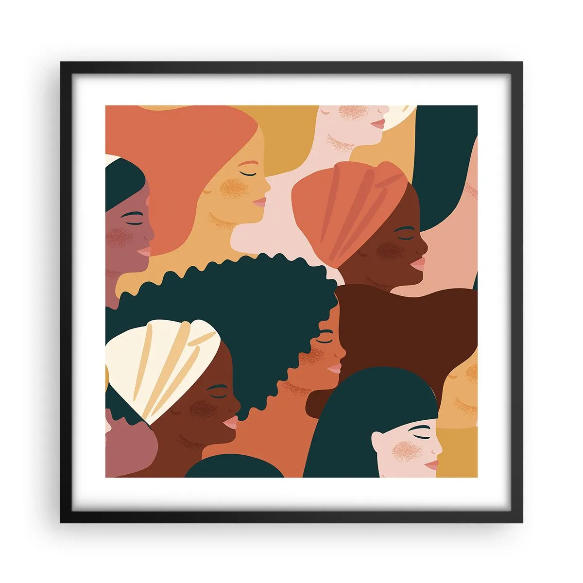 Poster în ramă neagră - Numai feminitate - 50x50 cm