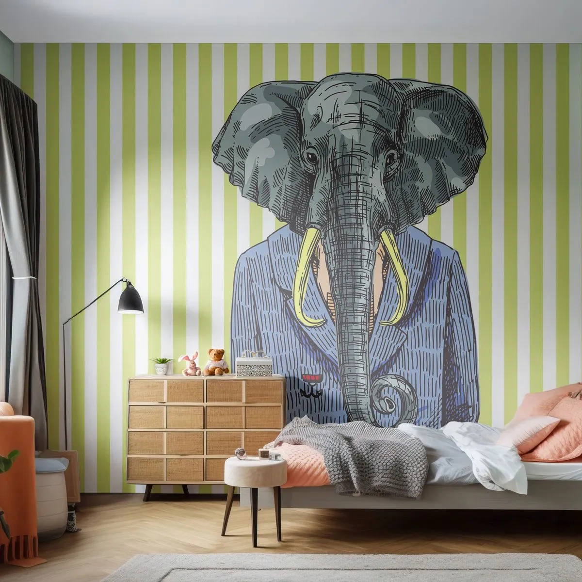 Tapet Autoadeziv Deluxe Sticker - Elegant prin natură - Abstracția, Elefant, Portret - 250x175 cm