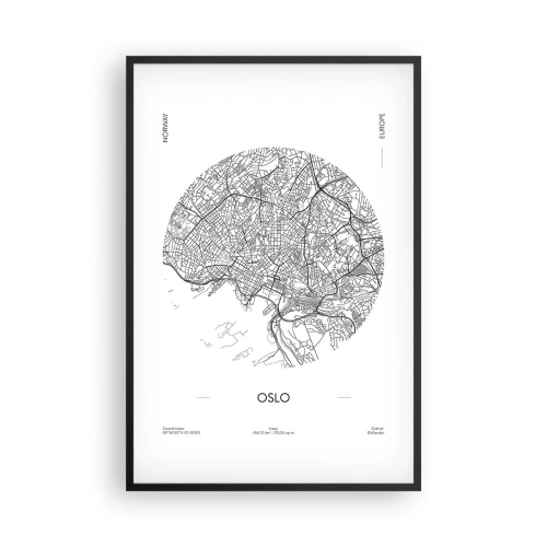 Poster în ramă neagră - Anatomia Oslo - 61x91 cm
