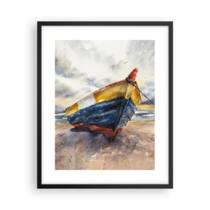 Poster în ramă neagră - Se odihnește pe țărm - 40x50 cm