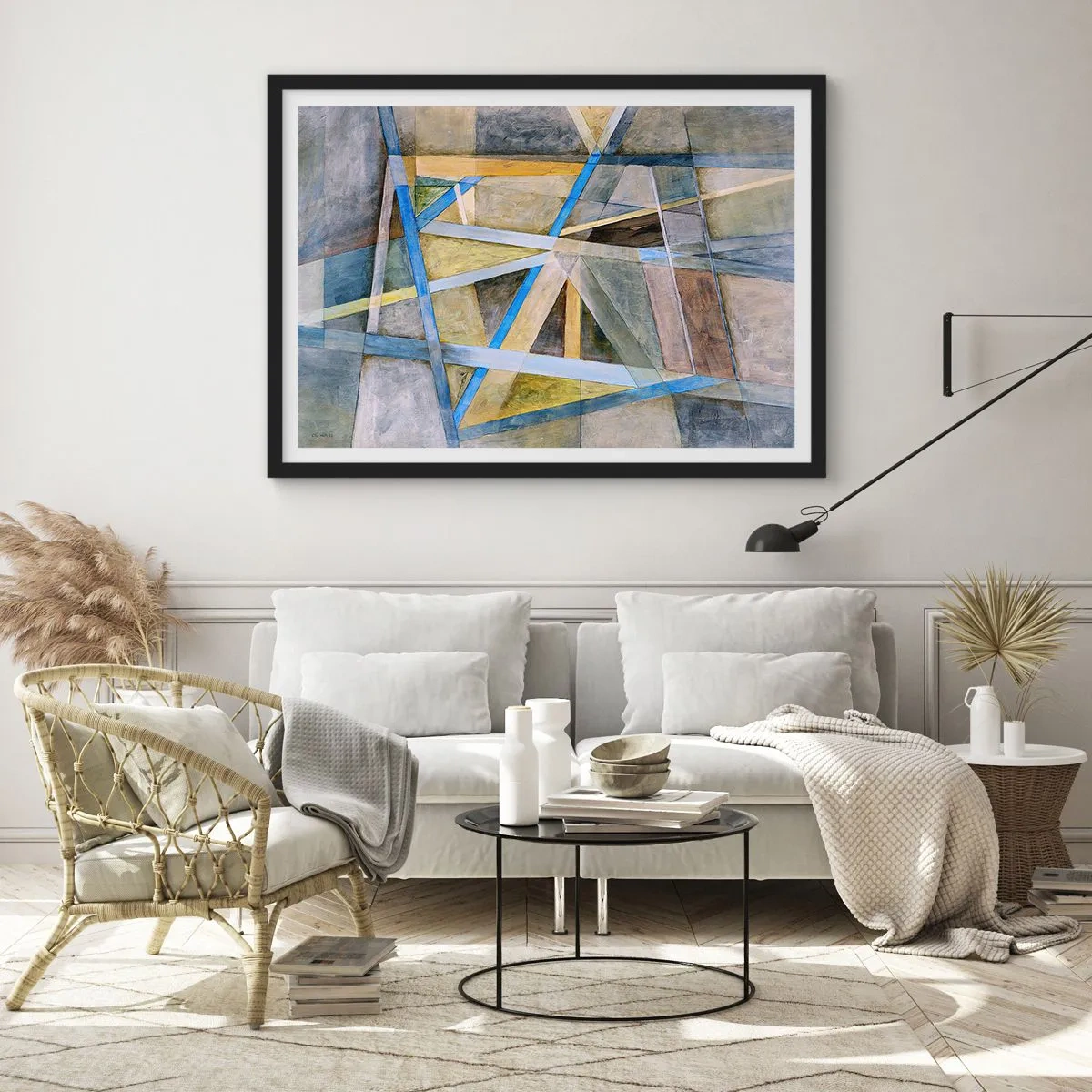 Poster în ramă neagră - Drept sau de-a curmezișul? - 70x50 cm