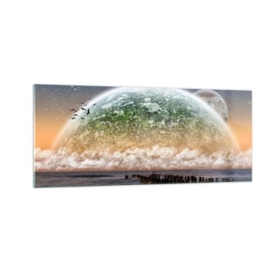 Tablou pe sticlă - Și lumea a ieșit din apă - 100x40 cm
