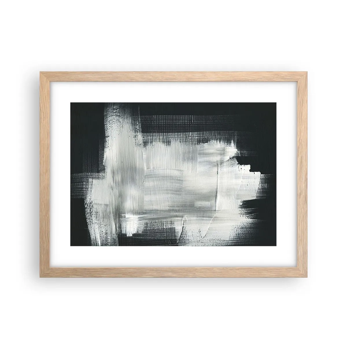 Poster în ramă de stejar deschis - Țesut vertical și orizontal - 40x30 cm