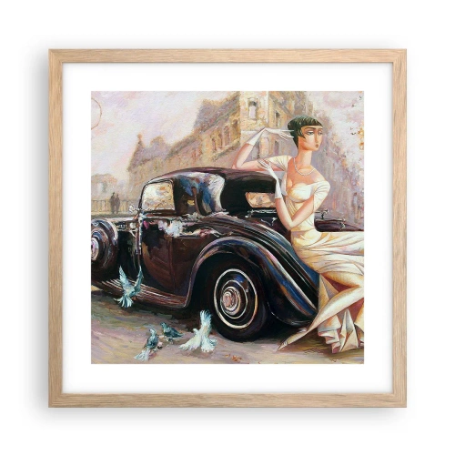 Poster în ramă de stejar deschis - Eleganță retro - 40x40 cm