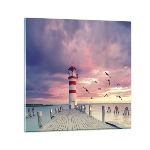 Tablou pe sticlă - Să ne întoarcem în port - 50x50 cm