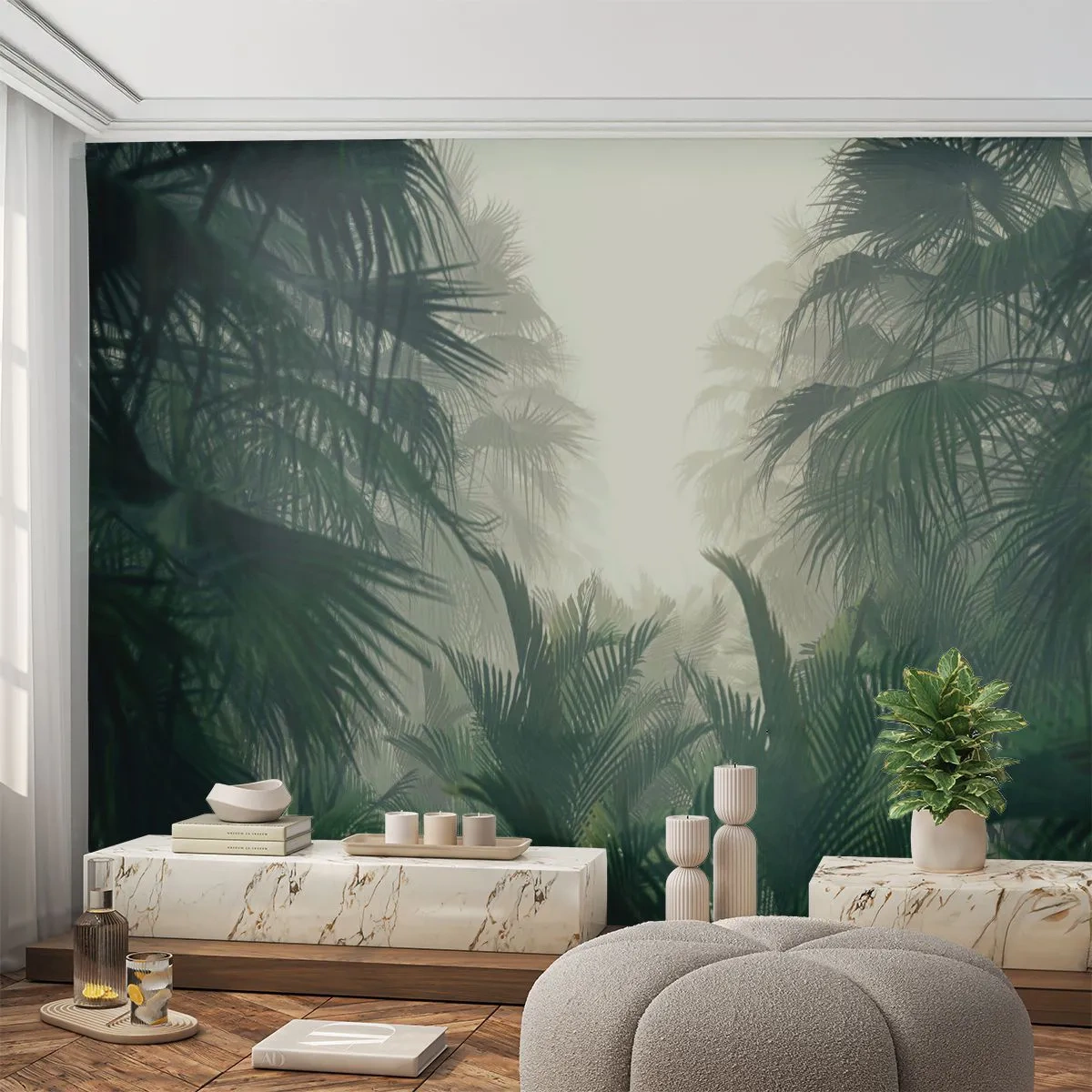 Tapet Premium Sand - Mister tropical - Junglă, Palmier de nuca de cocos, pădure - 150x105 cm