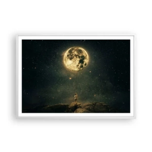 Poster în ramă albă - Cel care a furat Luna - 100x70 cm