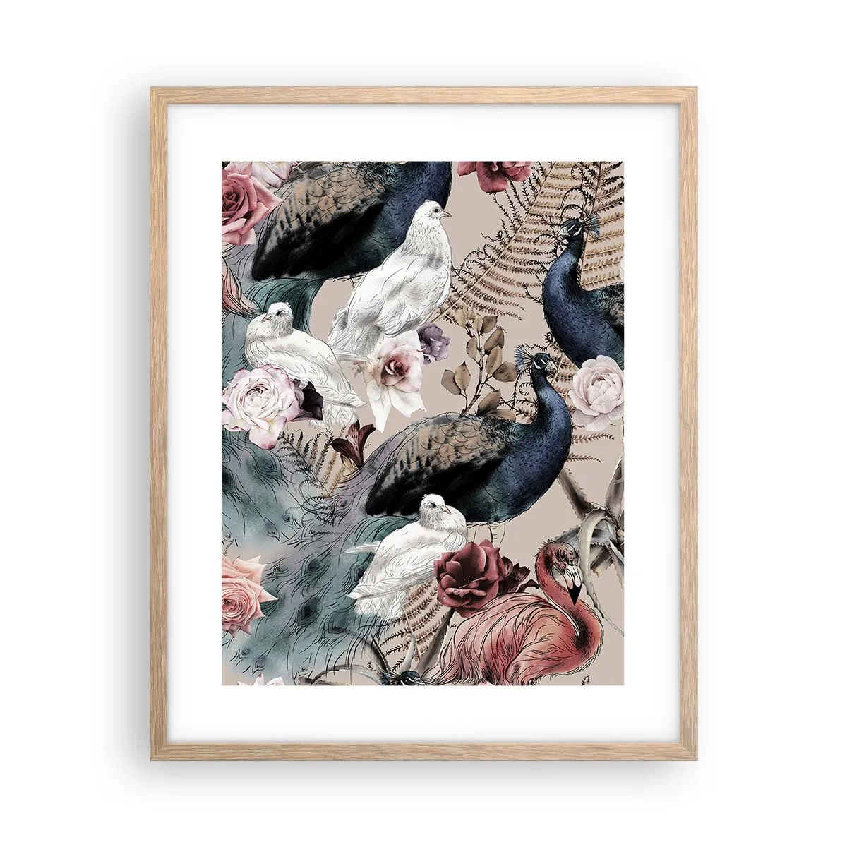 Poster în ramă de stejar deschis - În grădina palatului - 40x50 cm
