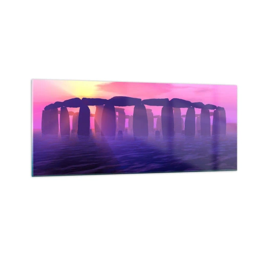 Tablou pe sticlă - Mister în zori de zi în ceață - 100x40 cm