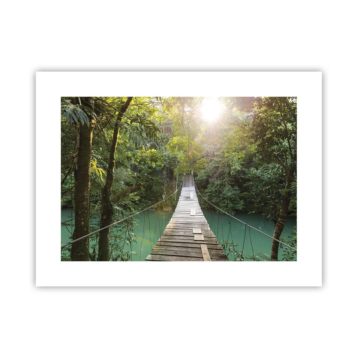 Poster - Peste apa de azur spre pădurea de azur - 40x30 cm