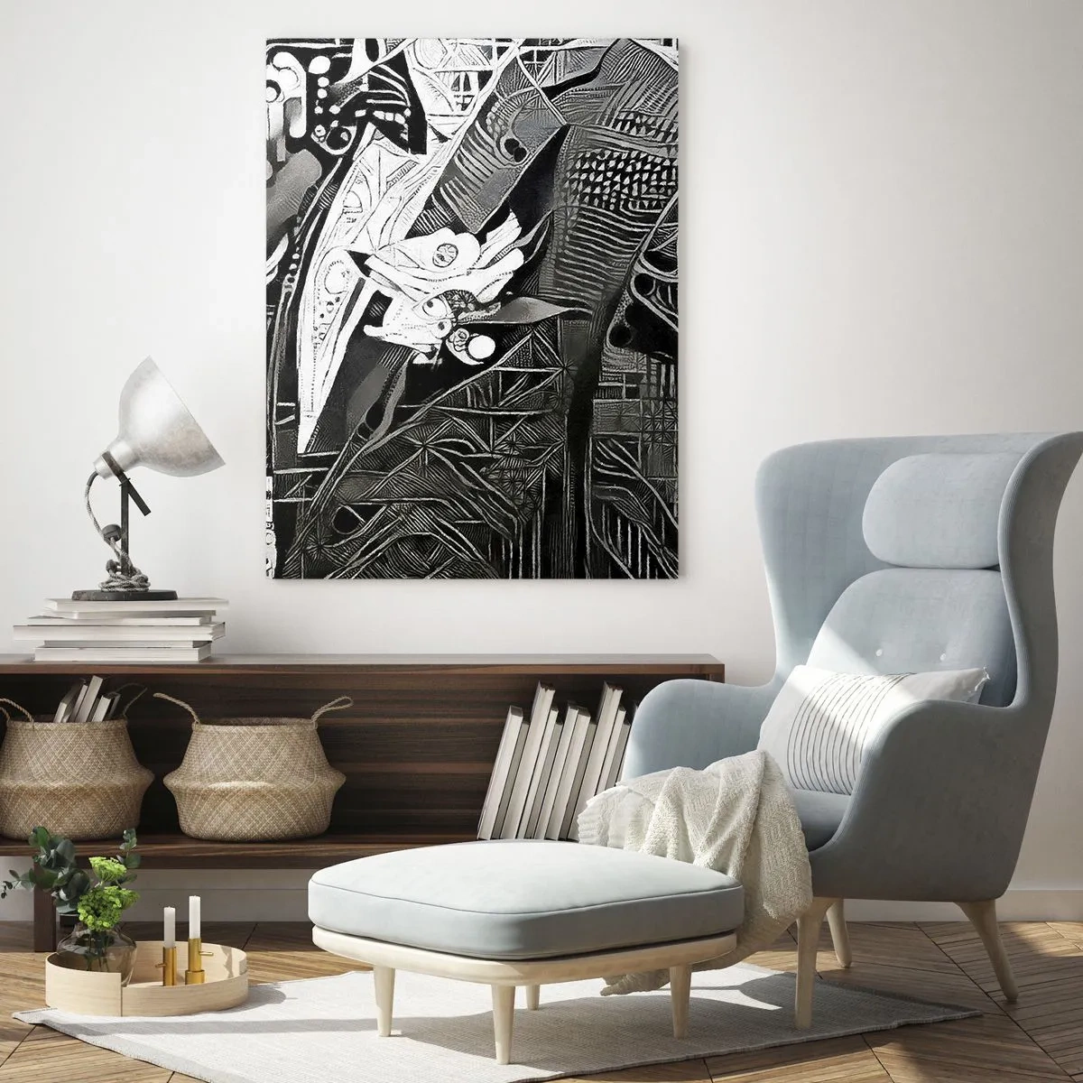 Tablou pe sticlă - Doar un om aparent gri - 50x70 cm