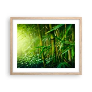 Poster în ramă de stejar deschis - Cunoașteți verdeața în sine - 50x40 cm