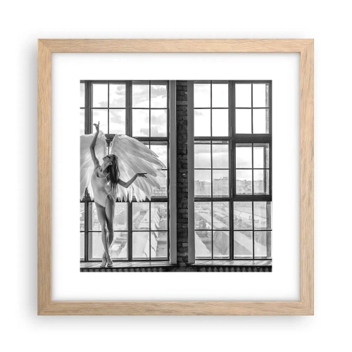 Poster în ramă de stejar deschis - Orașul îngerilor dansatori? - 30x30 cm