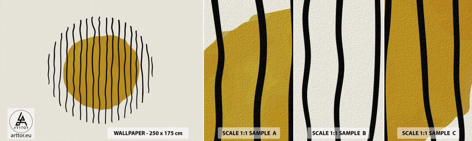 Mostră tapet autocolant Deluxe Sticker - Abstracție tremurândă de căldură - Abstracția, Bucată, Minimalism - 100x30 cm