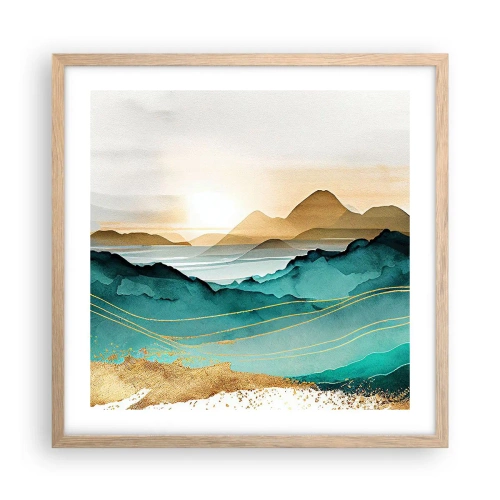 Poster în ramă de stejar deschis - La limita abstracției - peisaj - 50x50 cm