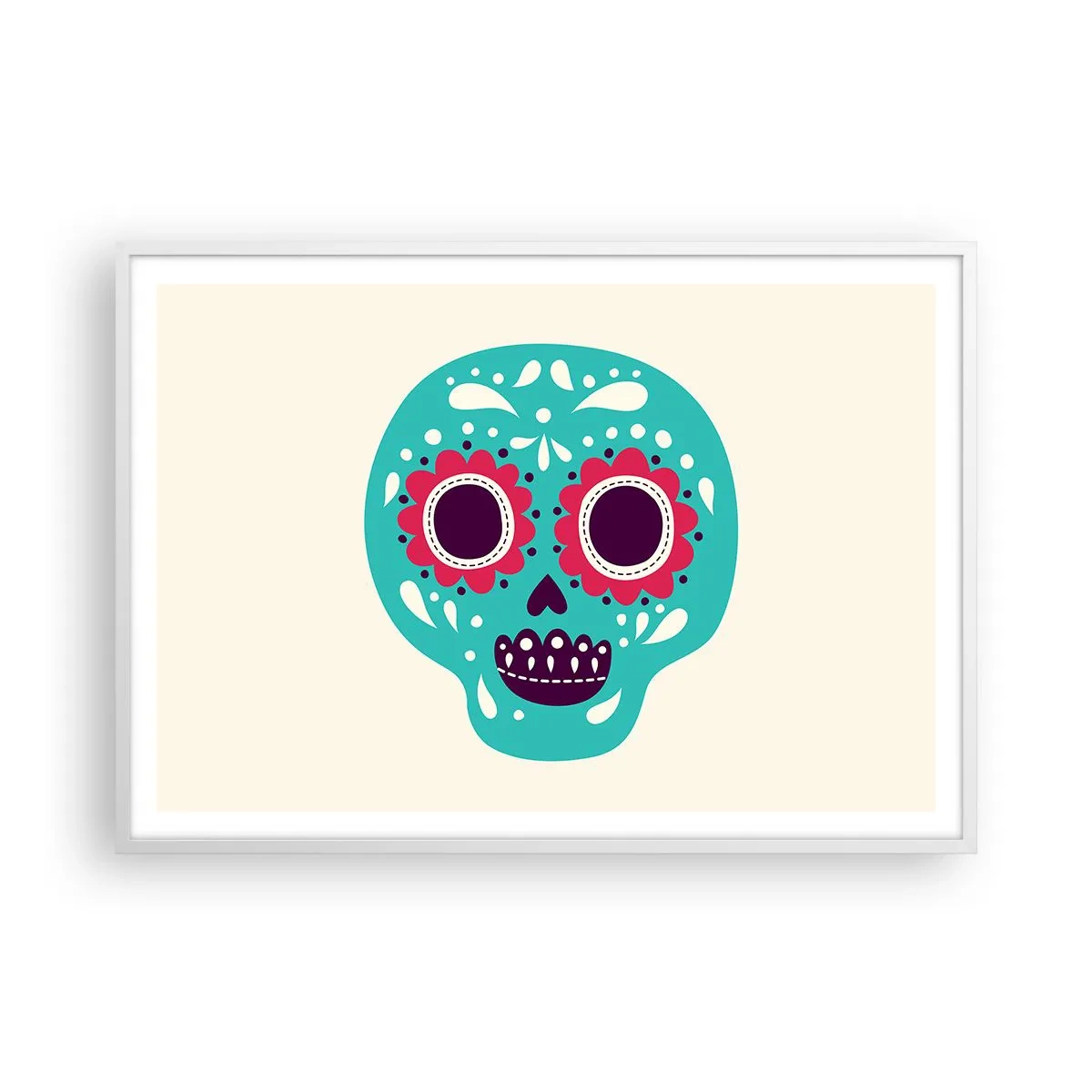 Poster în ramă albă - Viața - distracție până la moarte - 100x70 cm