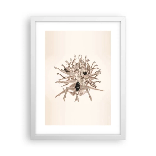 Poster în ramă albă - Înflorirea în dans - 30x40 cm