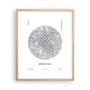 Poster în ramă de stejar deschis - Anatomia Birmingham - 40x50 cm